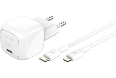 Chargeur secteur BELKIN 30W USB Poxer delivery  PPS Blanc