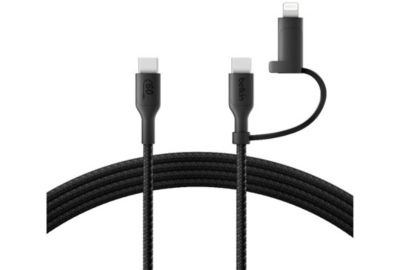 Adaptateur USB BELKIN 2-en-1 USB-C et Lightning 1m50 noi