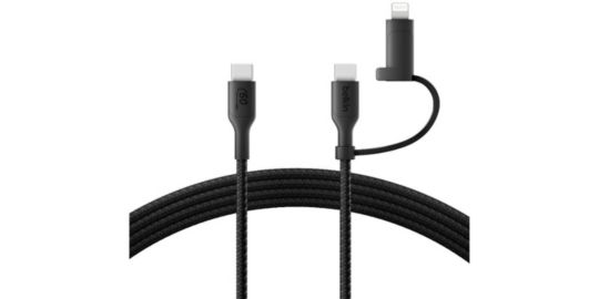 Adaptateur USB BELKIN 2-en-1 USB-C et Lightning 1m50 noi