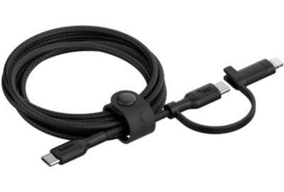 Adaptateur USB BELKIN 2-en-1 USB-C et Lightning 1m50 noi
