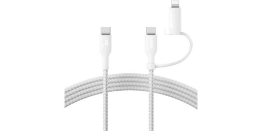 Câble USB BELKIN 2-en-1 USB-C et Lightning 1m50 blanc