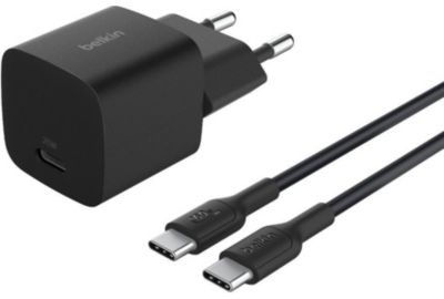 Chargeur secteur BELKIN 25W avec cable USB-C Noir