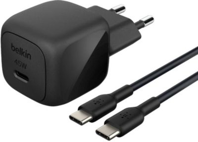 Chargeur BELKIN 45W USB Power delivery & cable 1M Noir Chargeur BELKIN 45W USB Power delivery & cable 1M Noir