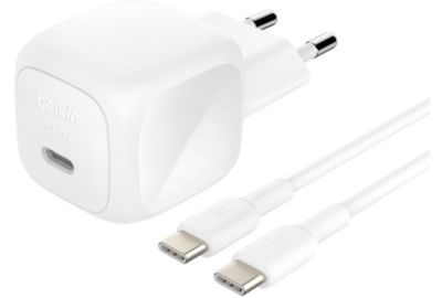 Chargeur secteur BELKIN 45W USB POwer delivery & 1M C-C blanc