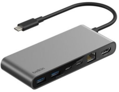 Hub BELKIN 8 en 1 multiport Gris