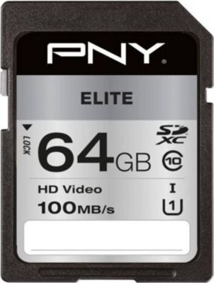 Carte SD PNY Carte mémoire SDXC 64Go 100Mo/s class 1