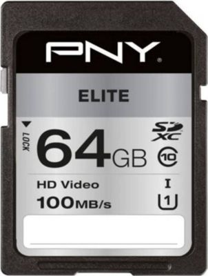 Carte SD PNY Carte mémoire SDXC 64Go 100Mo/s class 1