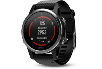Montre sport GARMIN Fenix 5s HR Silver (bracelet noir)