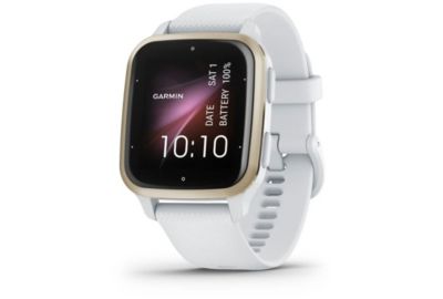 Montre connectée GARMIN Venu Sq 2 Cream Gold avec bracelet blanc