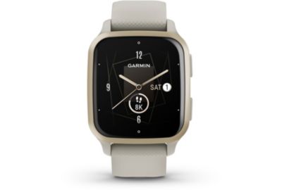 Montre connectée GARMIN Venu Sq 2 Cream Gold avec bracelet blanc