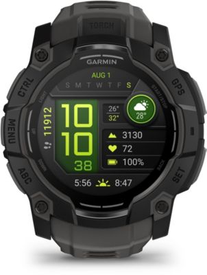 Montre sport GARMIN Instinct3 Amoled 50mm Noir Bracelet gris