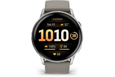 Montre sport GARMIN Venu 4 Noir/Silver Silicone Gris 45mm