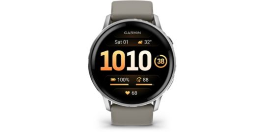 Montre sport GARMIN Venu 4 Noir/Silver Silicone Gris 45mm