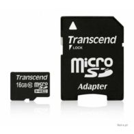Carte Micro SD TRANSCEND 16Go microSDHC + adaptateur