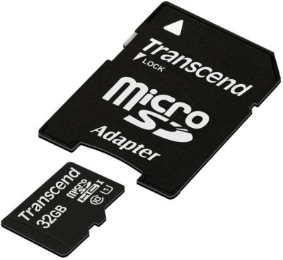 Carte Micro SD TRANSCEND 32Go microSDHC U1 + adaptateur