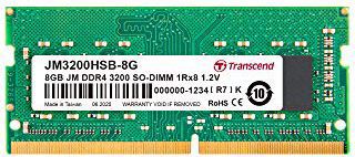 Mémoire vive TRANSCEND 8 Go DDR4 3200 Mhz SO-DIMM Mémoire vive TRANSCEND 8 Go DDR4 3200 Mhz SO-DIMM