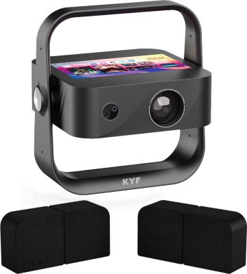 Vidéoprojecteur home cinéma KYF 4K, écran 7' intégré+enceinte 20W