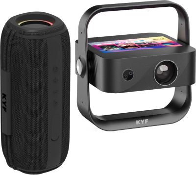 Vidéoprojecteur home cinéma KYF 4K, écran 7' intégré+enceinte 60W