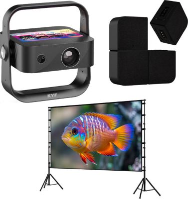 Vidéoprojecteur home cinéma KYF 4K écran, Ecran 100'+ enceinte 20W