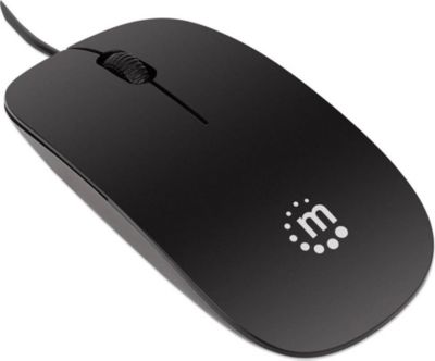 Souris filaire MANHATTAN Silhouette,  Filaire, 1000 Dpi, Noire Souris filaire MANHATTAN Silhouette,  Filaire, 1000 Dpi, Noire