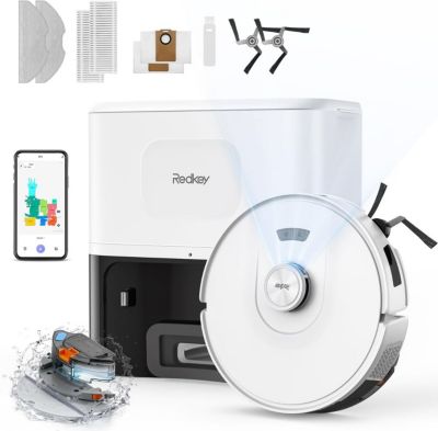 Robot Aspirateur Laveur REDKEY D8 Robot Aspirateur Laveur,25000Pa