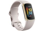 Bracelet connecté FITBIT Charge 5 or pale blanc lunaire