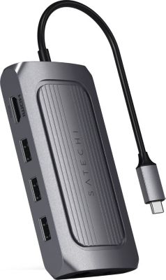 Adaptateur HDMI SATECHI USB C 9 en 1 Power Delivery 100W - Gris