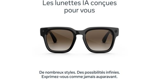 Lunettes connectées META Fury Noir verres brun dégradés