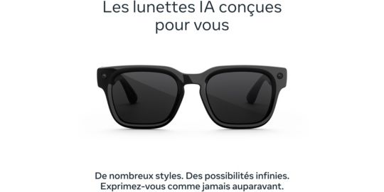 Lunettes connectées META Fury Classic noire Verres Transitions gr