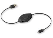 Câble Lightning RETRAK vers USB noir Retractable