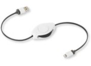 Câble Lightning RETRAK vers USB blanc Rétractable