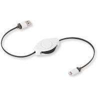 Câble Lightning RETRAK vers USB blanc Retractable