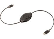 Câble USB C RETRAK vers USB-C noir 1m Enrouleur