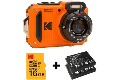 Appareil photo Compact KODAK WPZ2 Orange + 1 Batterie + Carte 16 Go