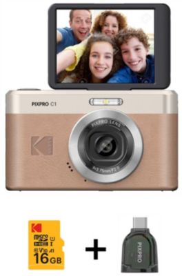 Appareil photo Compact KODAK Pixpro C1 Maron + Micro SD 16Go