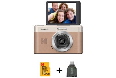 Appareil photo Compact KODAK Pixpro C1 Maron + Micro SD 16Go