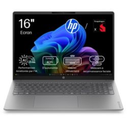 Ordinateur portable HP 16-bz0040nfx 16 pouces Snapdragon X 8 Go RAM LPDDR5x SSD 512 Go