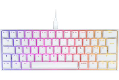 Clavier gamer CORSAIR K65 RGB MINI CHERRY MX Red Blanc