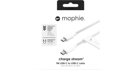 Câble de charge MOPHIE USB-C 1m Blanc chargestream