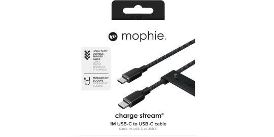 Câble de charge MOPHIE USB-C 2m Black chargestream