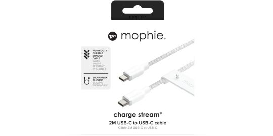 Câble de charge MOPHIE USB-C 2m Blanc chargestream