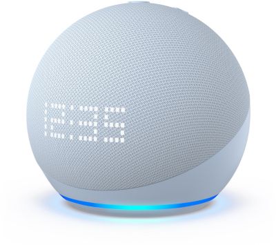 Assistant vocal AMAZON Echo Dot 5 avec Horloge Bleu gris