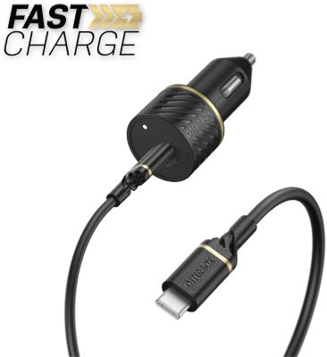 Chargeur allume-cigare Otterbox USB C 18W + USB C-C Cable 1M Noir