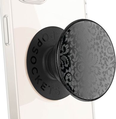 Support smartphone POPSOCKET PopGrip Spot Gloss Lace Noir adhésif