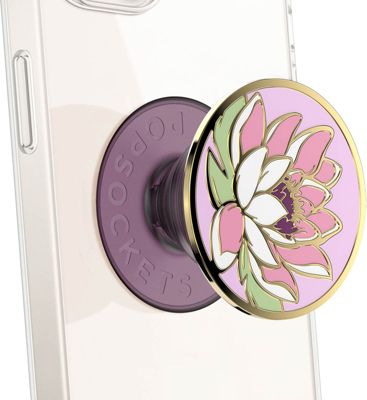Support smartphone POPSOCKET PopGrip Water Lily Rose adhésif