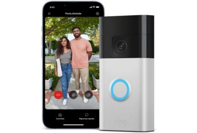 Sonnette vidéo RING Battery video Doorbell Nickel satiné