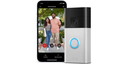 Sonnette vidéo RING Battery video Doorbell Nickel satiné
