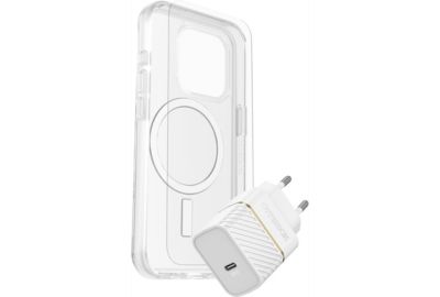 Coque OTTERBOX iPhone 15 Pro verre + chargeur + coque