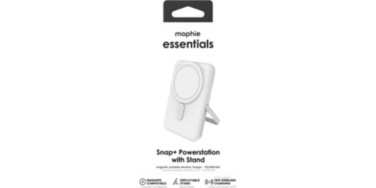 Batterie externe MOPHIE 10000 mAh MagSafe blanc avec support