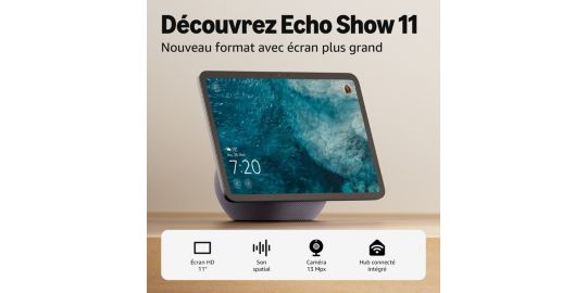 Assistant vocal AMAZON Echo Show 11 - Glacier White